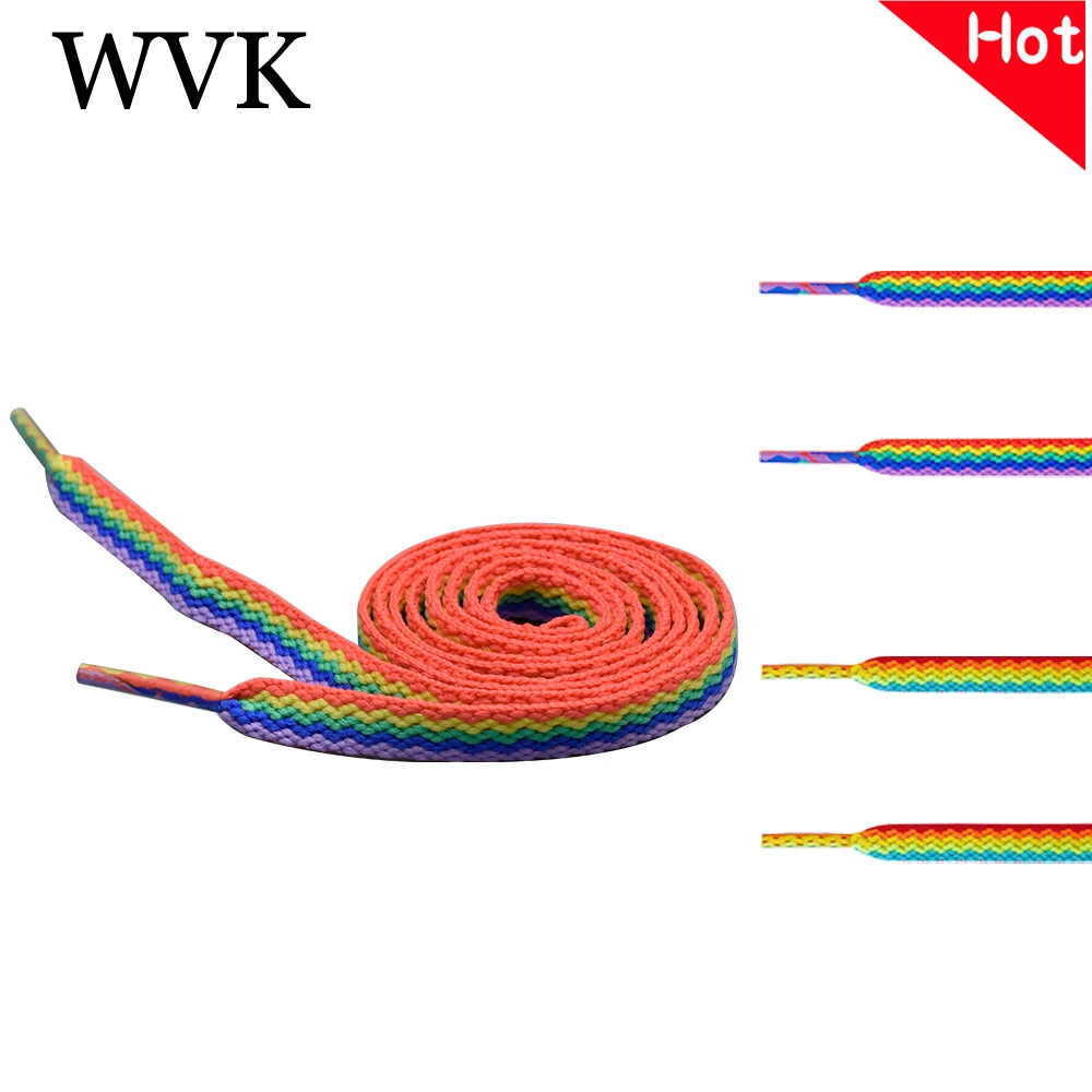 Wvk Flat Rainbow Af1 Lacci Delle Scarpe Cuciture Colorate Lacci Delle Scarpe Gradiente Creativo Casual Scarpe Bianche Sneaker Lacci Delle Scarpe Di Mo