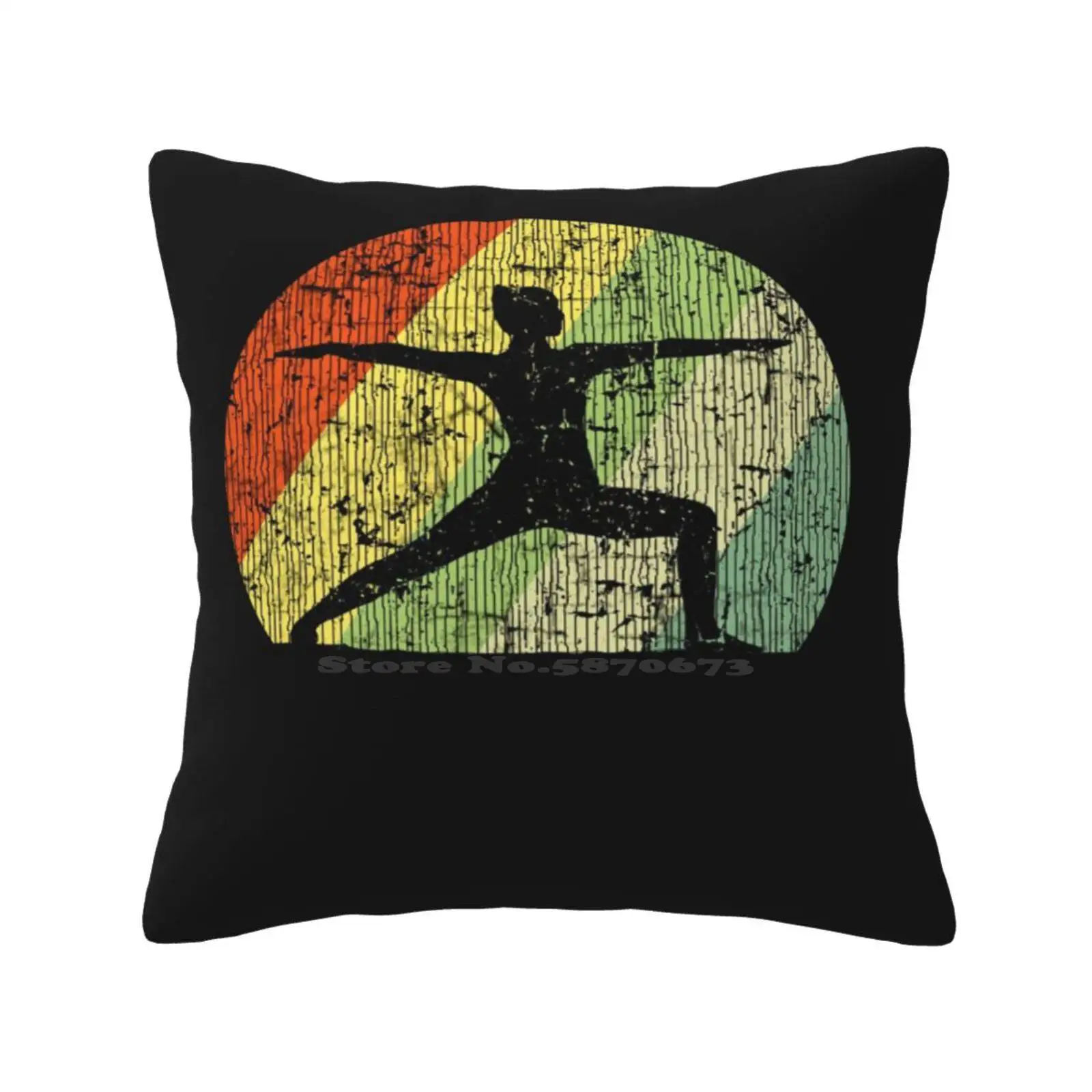 Yoga Vintage Warrior Home Sofa Car Waist Throw Federa Ideas Sports Warrior Asana Yogi Yoga Mat Ginnastica Retro Vintage