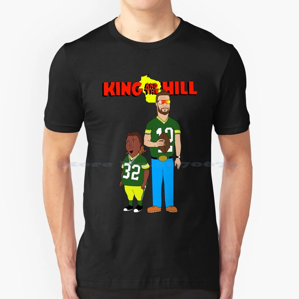 King And The Hill T Shirt 100% Cotone Tee King Hill Green Bay Football Cheesehead Lambeau Titletown Tundra Hank