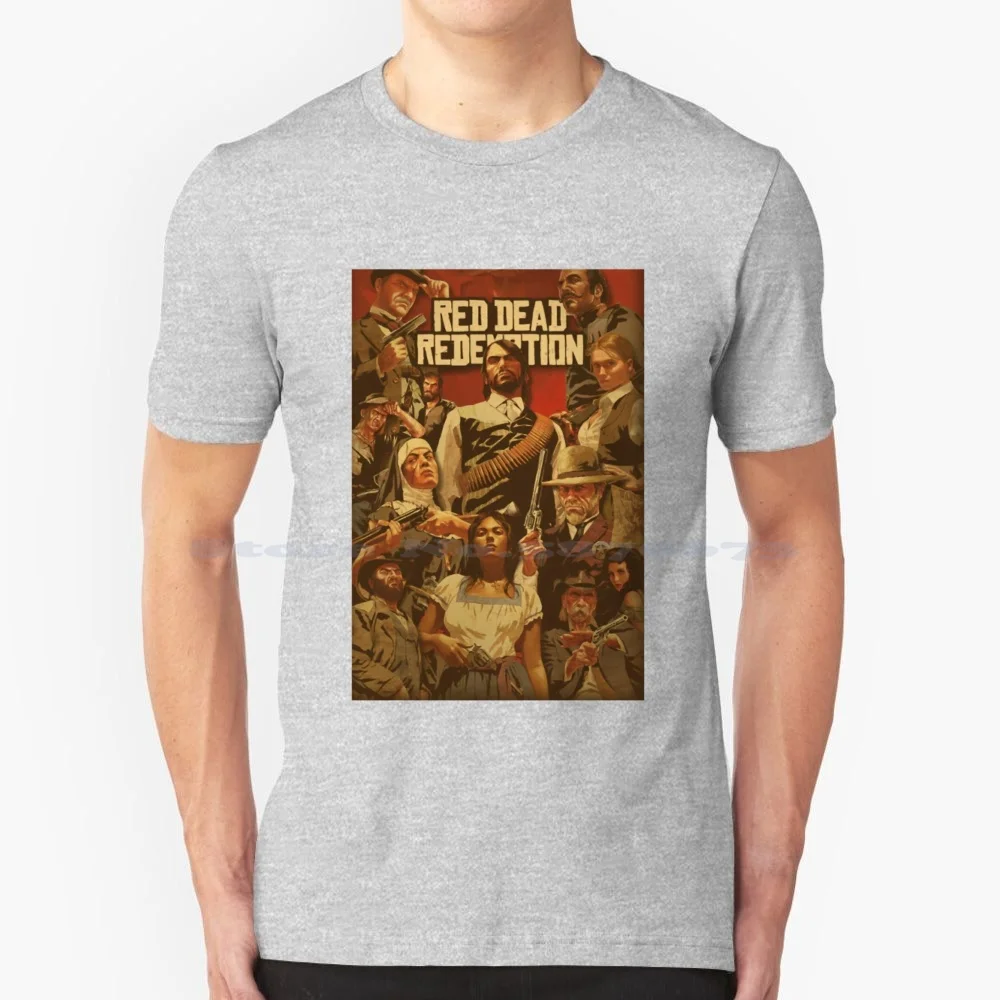 Maglietta Redenzione 100% Cotone Tee Redemption 2 Rdr2 Arthur Morgan Cowboy Gaming John Marston Western Ps4 Horse Gamer Video