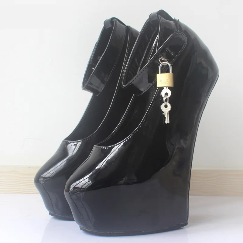 Caca Fetish 20Cm Tacchi Alti Platform Pumps,Women Exotic Zeppe Ballet Naked Boots,Padlocks Party Stage Dnace Shoes, Colori Personalizzati