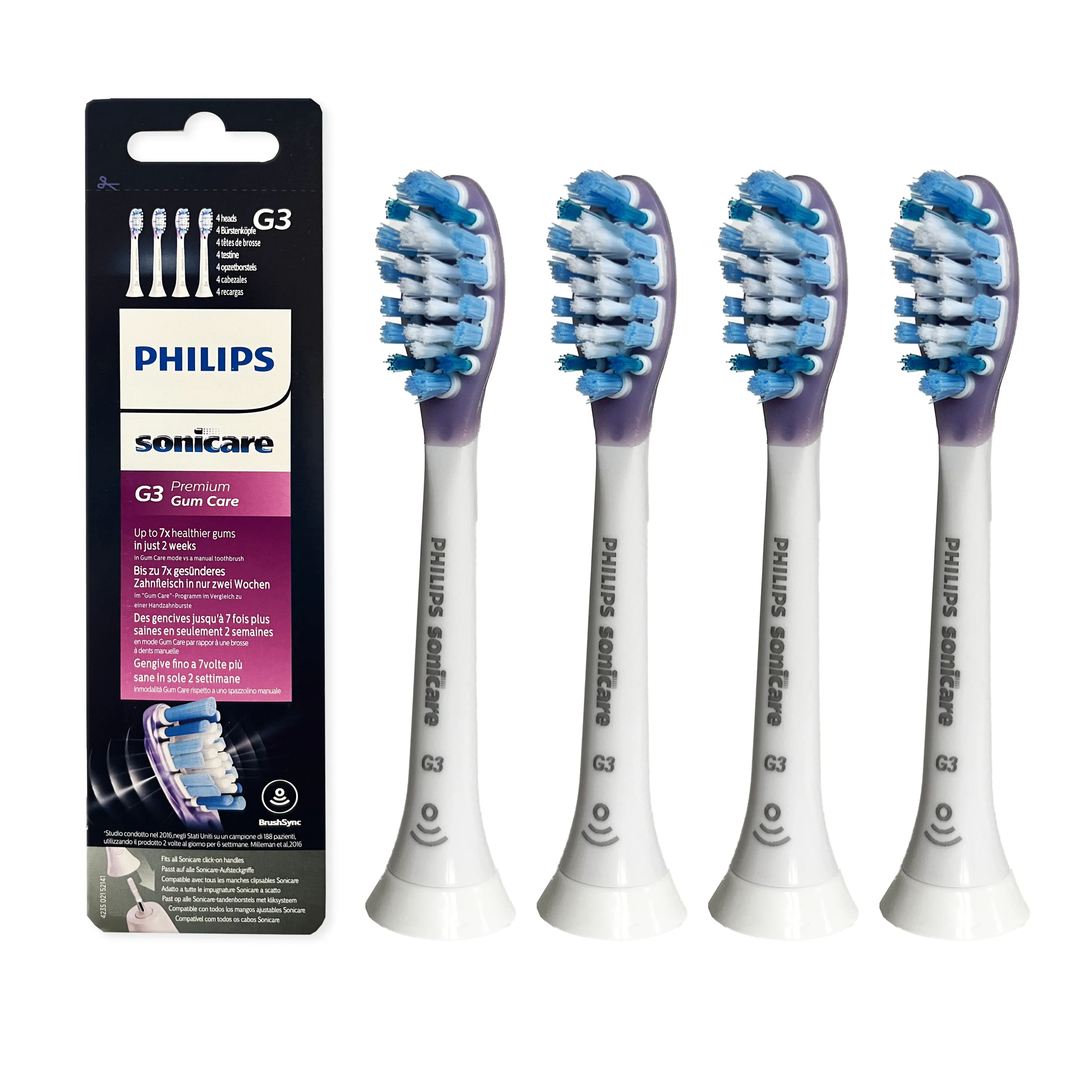 Testine Di Ricambio Per Spazzolino Da Denti Philips Sonicare G3 Premium Gum Care, Bianco, Hx9054/95