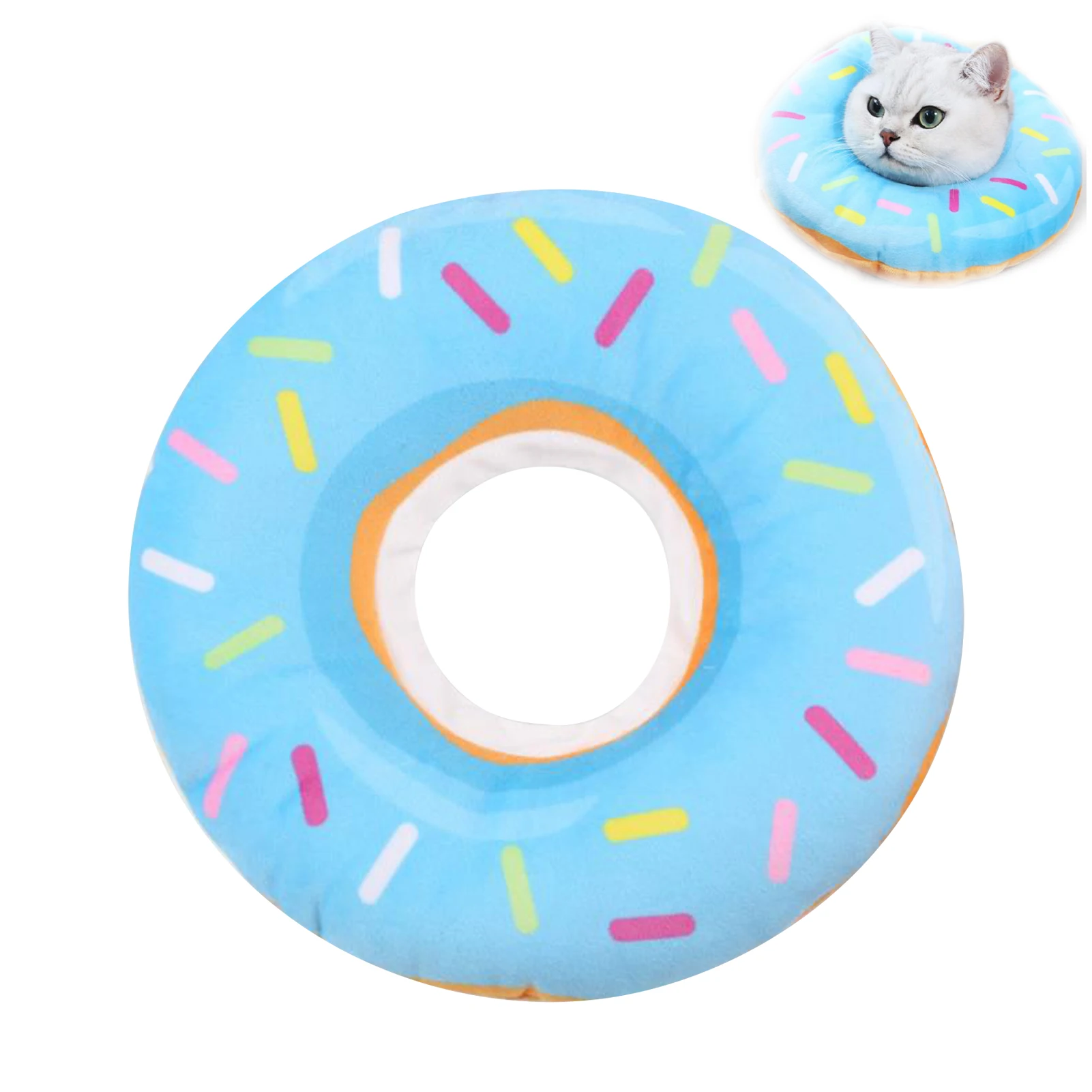 Anti-Morso Stop Lick Dog Cat E-Collar Small Medium Recovery Peluche Pet Cone Morbido Leggero Regolabile Dopo L'Intervento Chirurgico Ciambella Carina