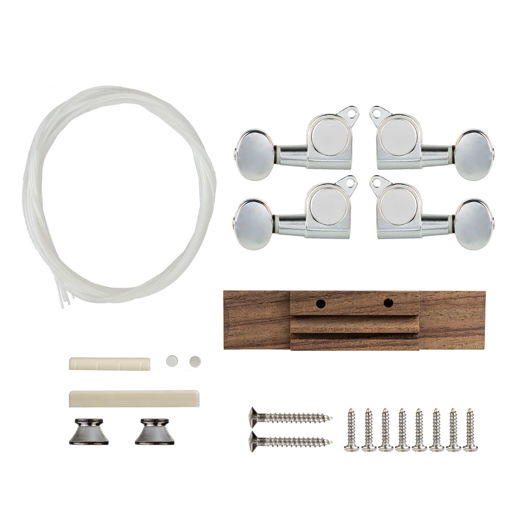Look 26 Pollici Ukulele Pioli String Bridge Nut Per Ukulele Fai Da Te Non Finito Ukulele Fai Da Te Tenore Ukulele Parti Accessori 1/5 Set