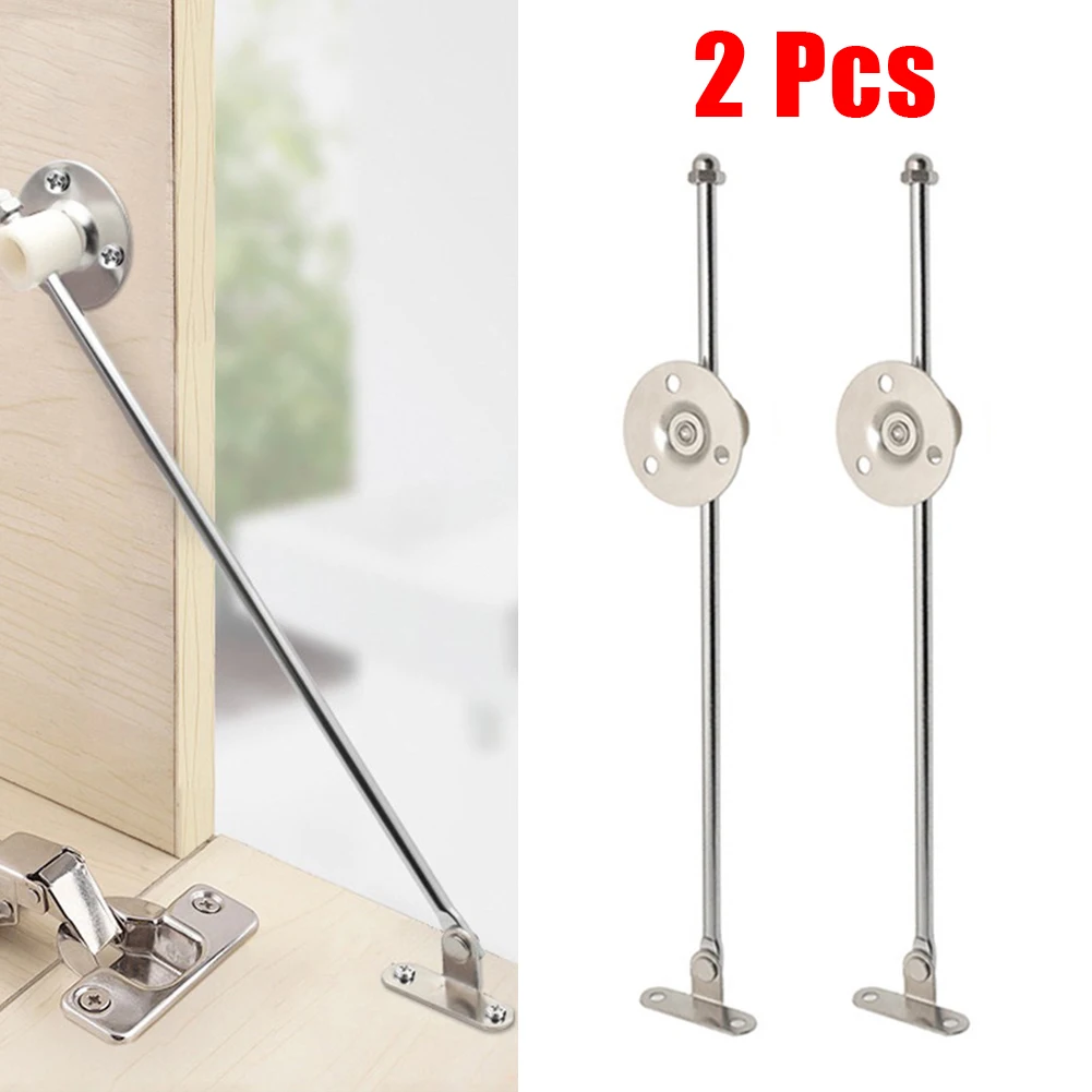 2X Door Stay Flat Door Arm Cabinet Coperchio Supporto Armadio Porta Lembo Stay Cerniera Down Drop Coperchio Guide Scorrevoli Cerniere Hardware Argento