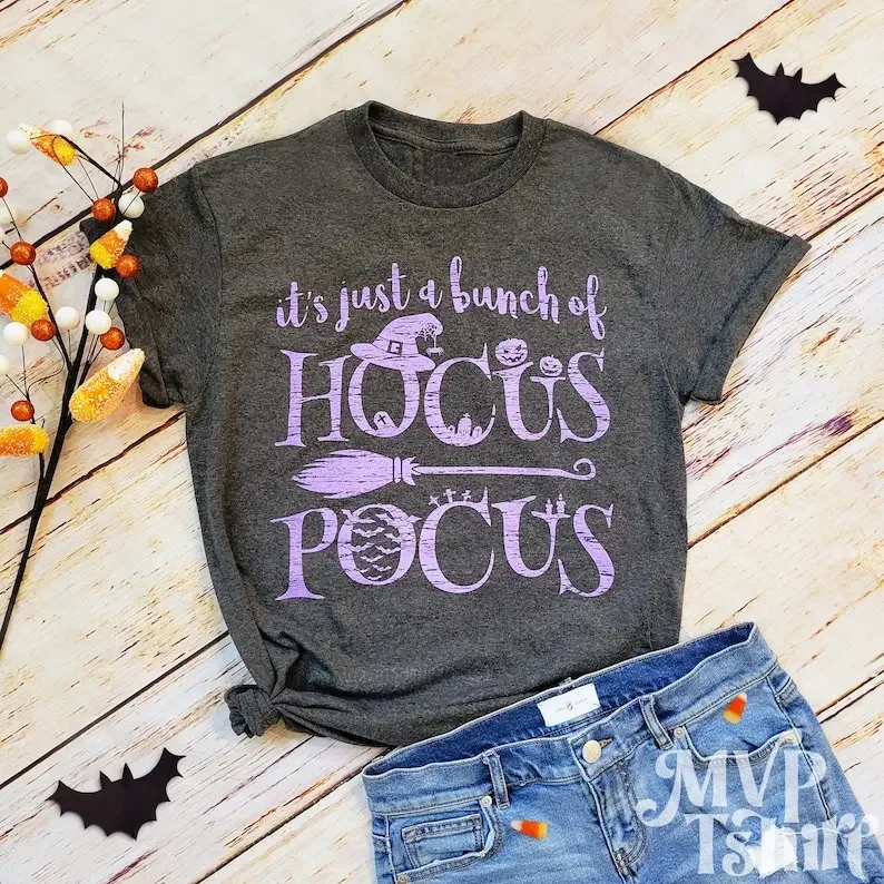 It'S 'Solo Un Mazzo Di Camicia Hocus Pocus, Costume Hocus Pocus, Camicia Di Scopa Delle Streghe, Maglietta Hocus Pocus, Camicia Da Strega Donna