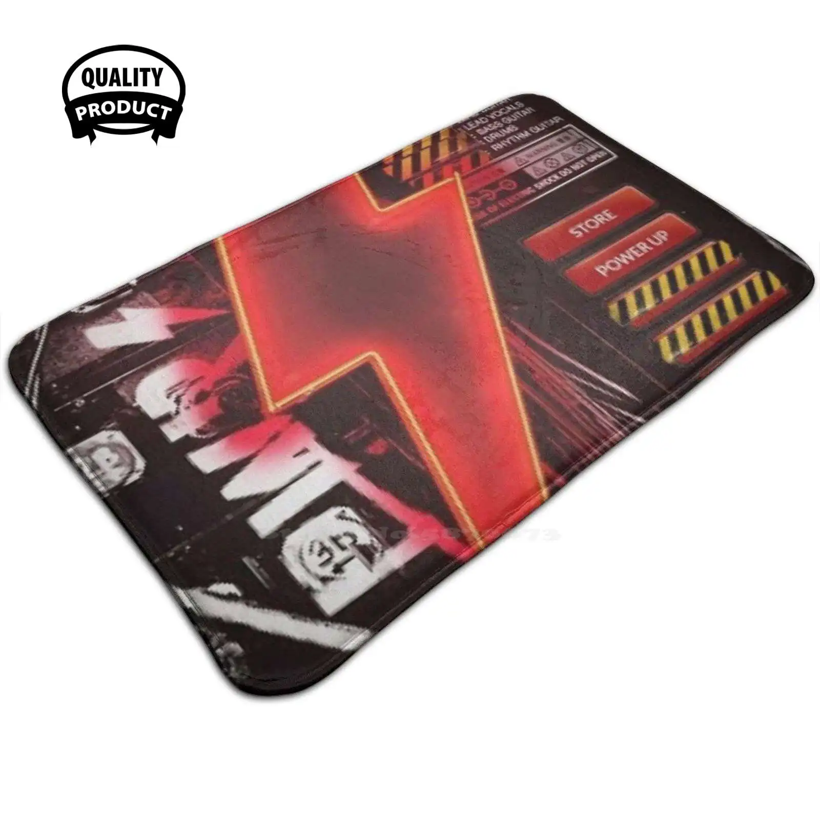 Ac / Power Up Comodo Zerbino Tappeto Tappeto Foot Pad Canzoni Musicali Album Case Cover Energy Metal Band Angus Young Phil Rudd