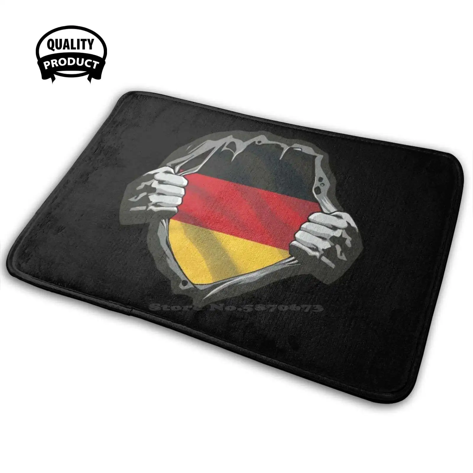 Great Germany 3D Morbido Tappetino Antiscivolo Tappeto Cuscino Germania Germania Europa Bandiera Oktoberfest Berlino Nero Eu Euro Rosso Baviera