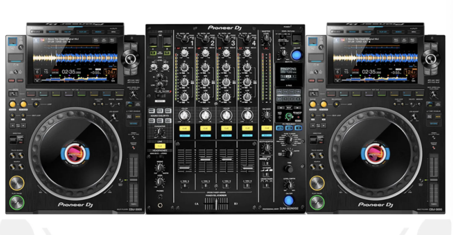 2 Pezzi Cdj3000 + 1 Pz Djm900 Nxs2 Combo Pack Newly Style Music Dj Pioneer Cdj3000 Disc Player Rekordbox