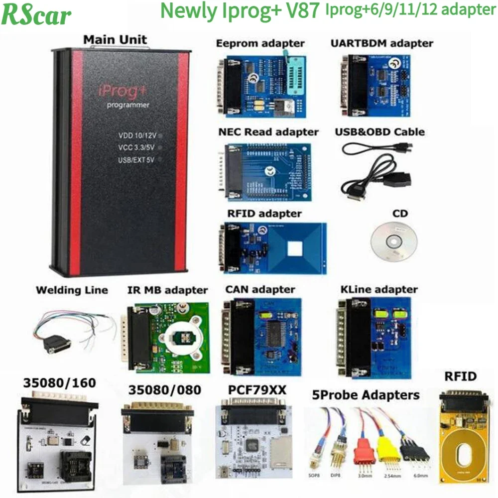 Nuovo V87 Iprog Pro Set Completo Ecu Key Support Eeprom Immo Carprog/Full/Digiprog 3 Con Airbag Di Alta Qualità Reset Iprog6/9/11/12