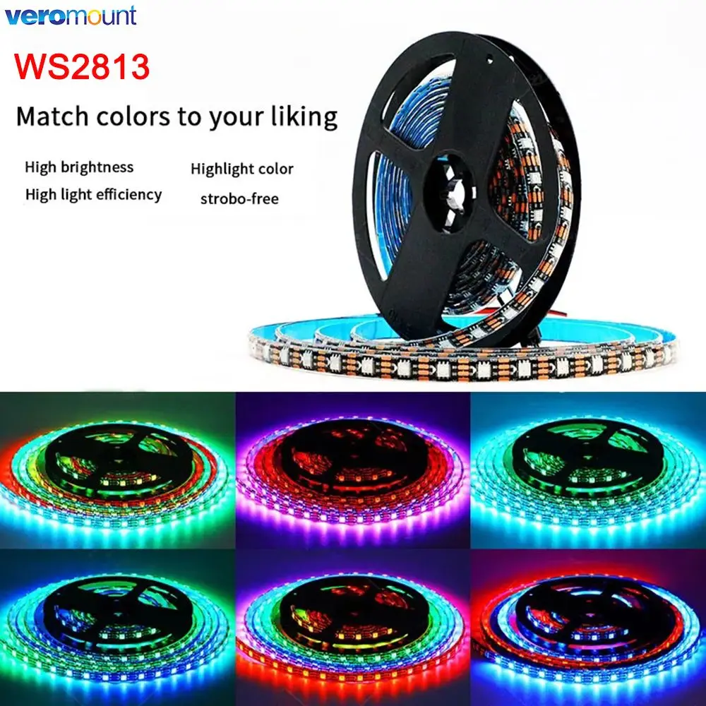 Dc 5V Ws2813 Dream Color Rgb Led Strip Breakpoint Continua Individualmente Indirizzabile Ws2812B Aggiornamento Smart Pixel Strip Doppio Segnale