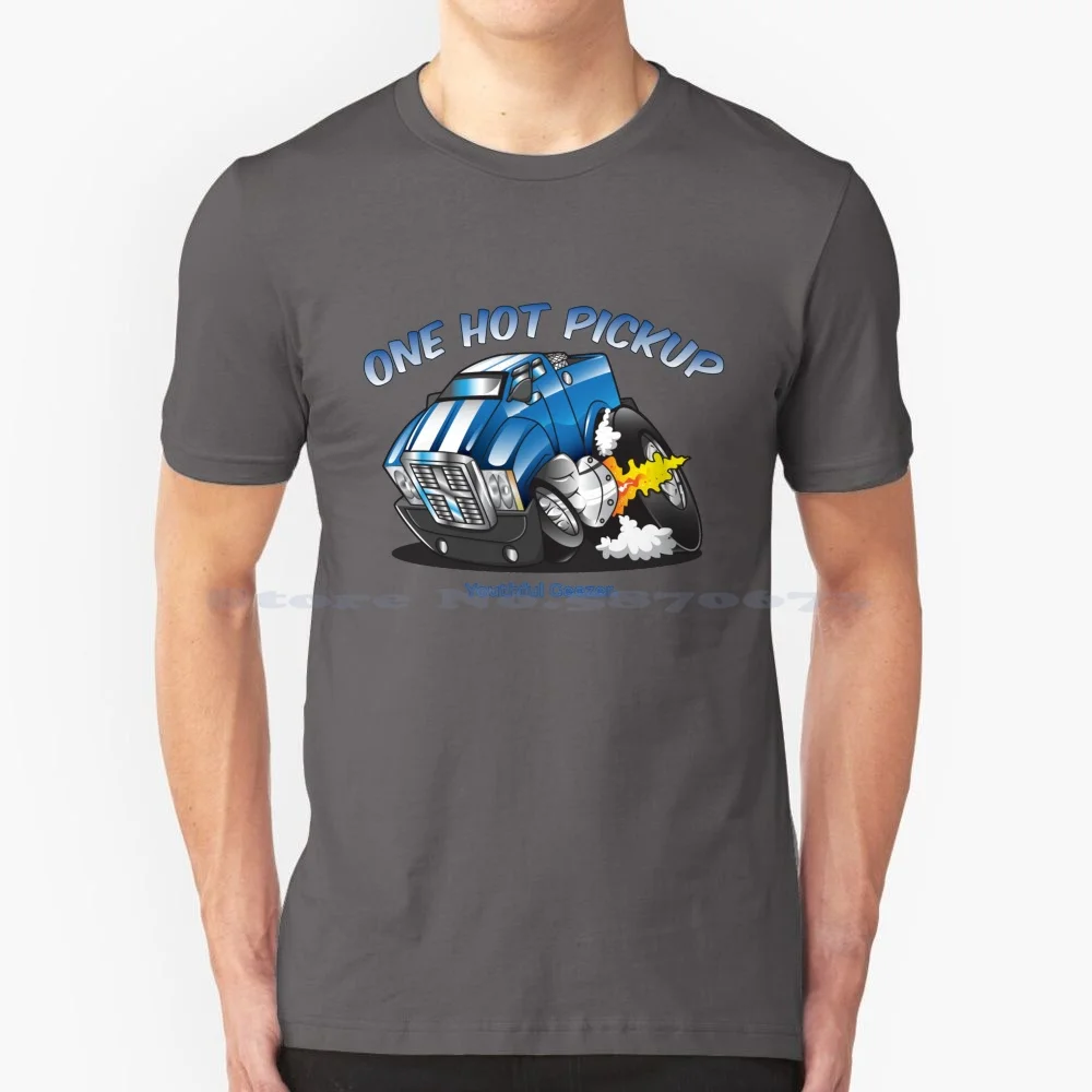 One Hot Pickup Cartoon Car Toon T Shirt 100% Cotone Tee Dakota Pickup Truck Hot Truck Pickup