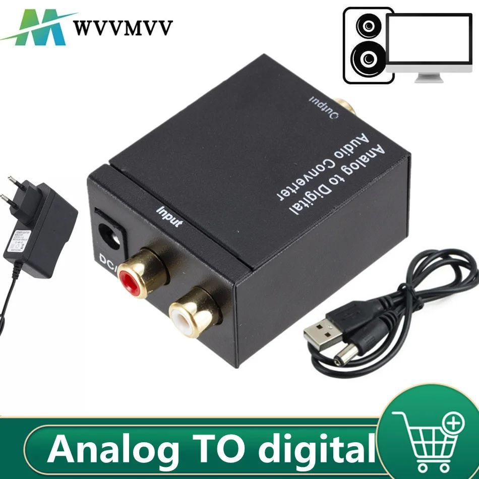 Ultimo Convertitore Adc Analogico A Digitale Coassiale Ottico Rca Toslink Adattatore Audio Audio Adattatore Spdif Per Apple Tv Per Xbox 360 Dvd