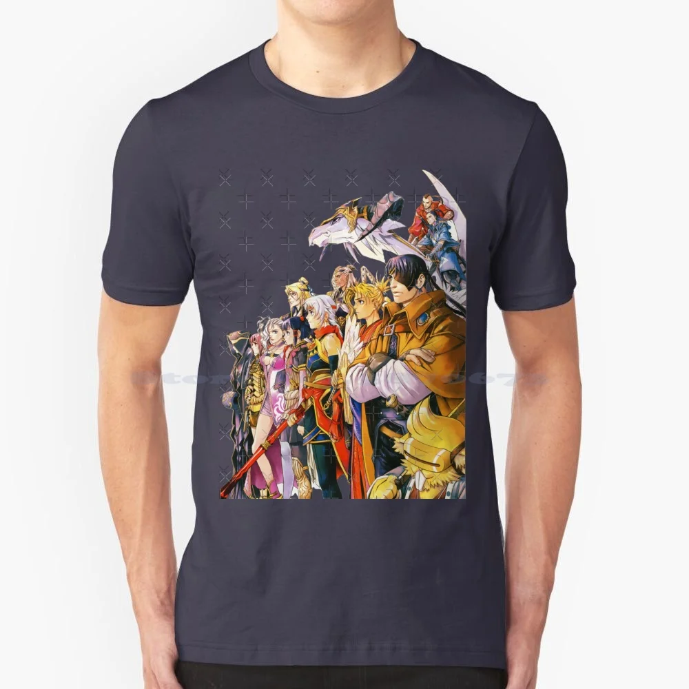 Suikoden V Personaggi T Shirt 100% Cotone Tee Suikoden V Suikoden 5 108 Stelle Del Destino Wujadour Falenas Lucretia Merces