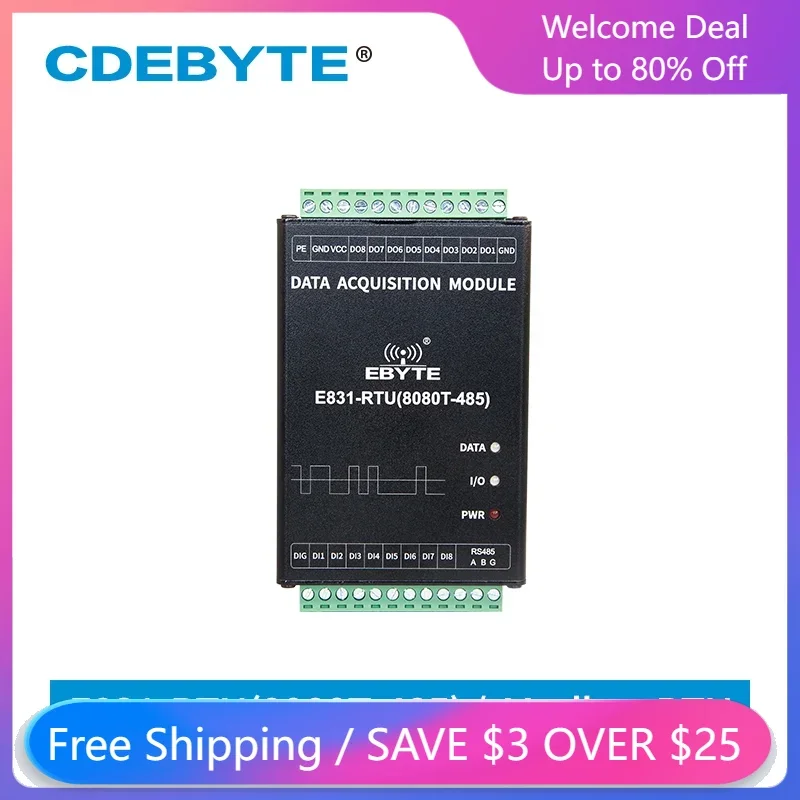 Relè Modbus Rtu Rs485 Digital16 Way Io Channel Controlle Uscita Ingresso Digitale Acquisizione Contatti A Secco R E831-Rtu(8080T-485)