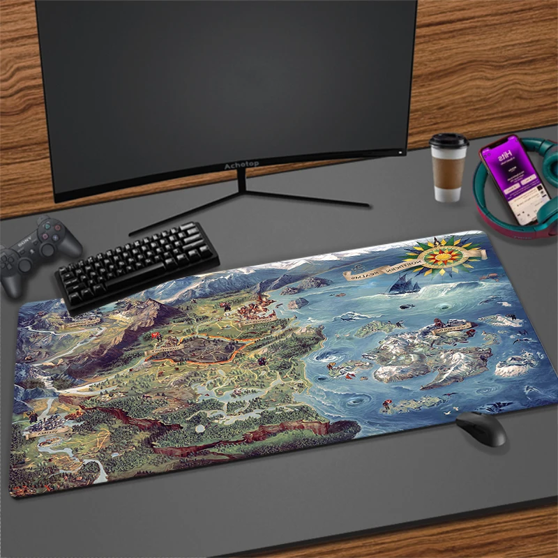 Game T-The W-Witcher 3 W-Wild H-Hunt Mousepad Large Gaming Compute Pc Keyboard Mouse Mat Gamer Keyboard Pad Stitch Imbottitura Mat