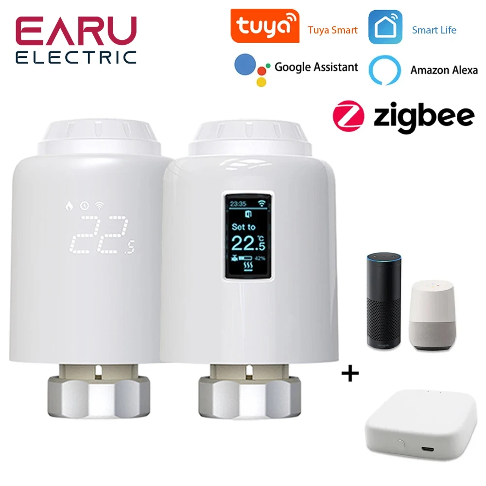 Tuya Smart Zigbee Termostato Radiatore Trv Attuatore Termostatico Programmabile Riscaldamento Telecomando Regolatore Di Temperatura Alexa Google