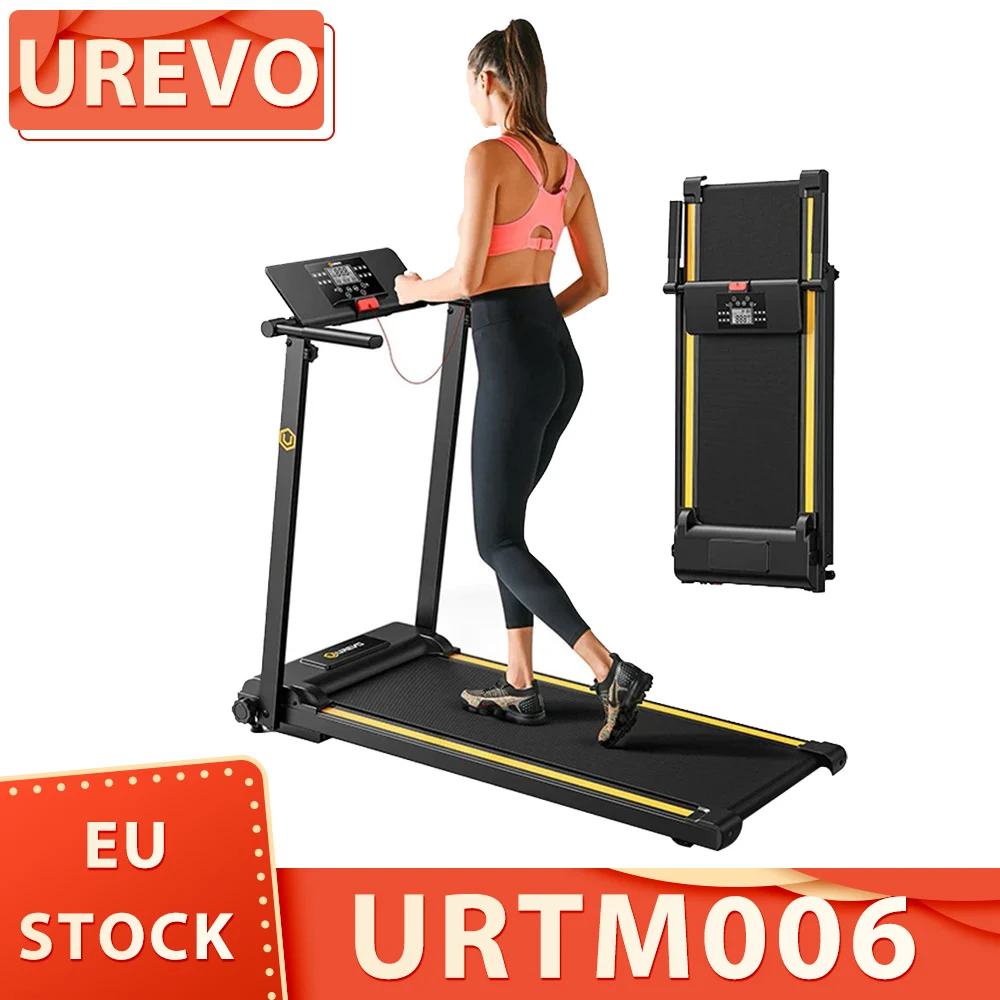 Urevo Urtm006 Mini Tapis Roulant Foldi, Velocità Massima 1-10 Km/H, Area Di Camminata 105*40Cm, Carico Massimo 100Kg, 12 Programmi Hiit Integrati