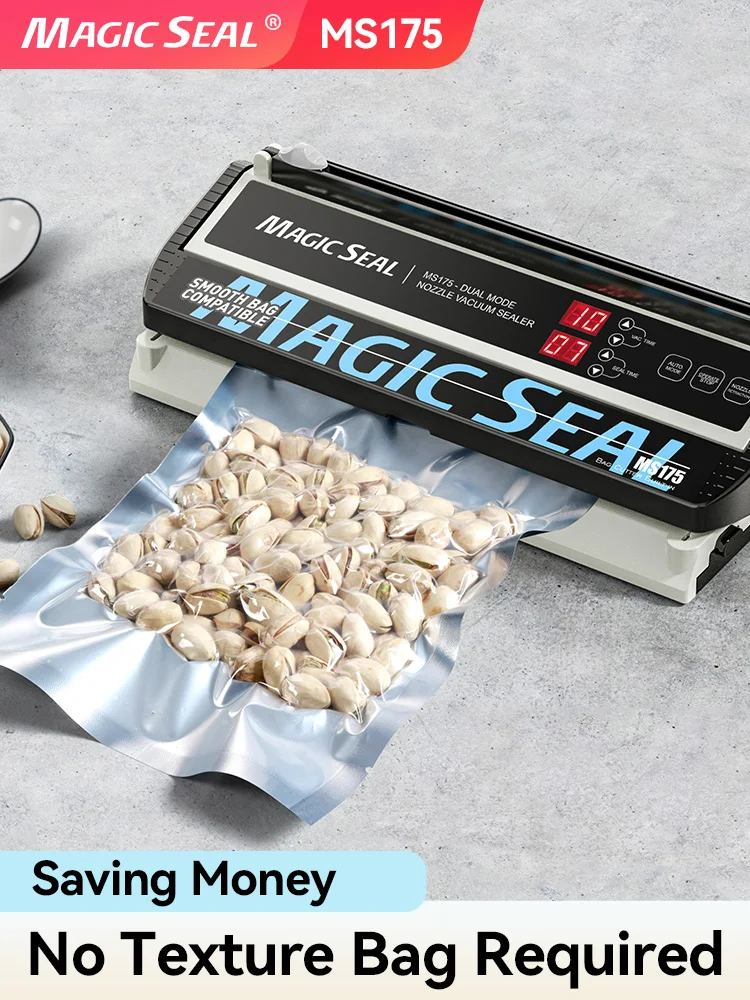 Magic Seal Ms175 Vacuum Sealer Machine Per Food Plastic Bag Sealer Kitchen Packer Commercial Sealing Pakaging Machine Sous Vide