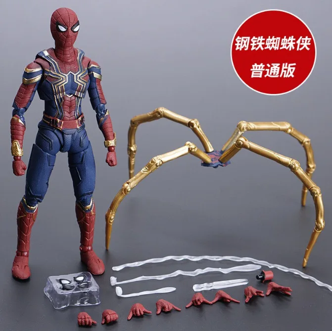 15Cm Avengers Infinity War Iron Spiderman Change Head Spider-Man Action Figure Modello Da Collezione Giocattoli Bambole Regalo