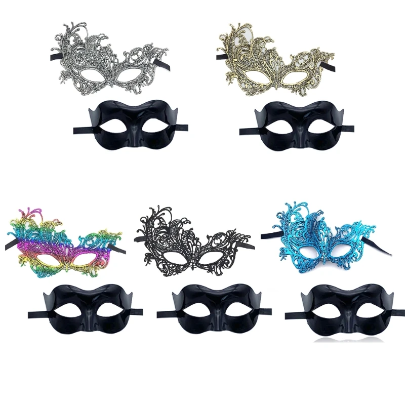 2X/Set Maschera Per Occhi In Pizzo Da Donna Maschera Per Travestimento Maschera Per Uomo Faccia Maschera Veneziana
