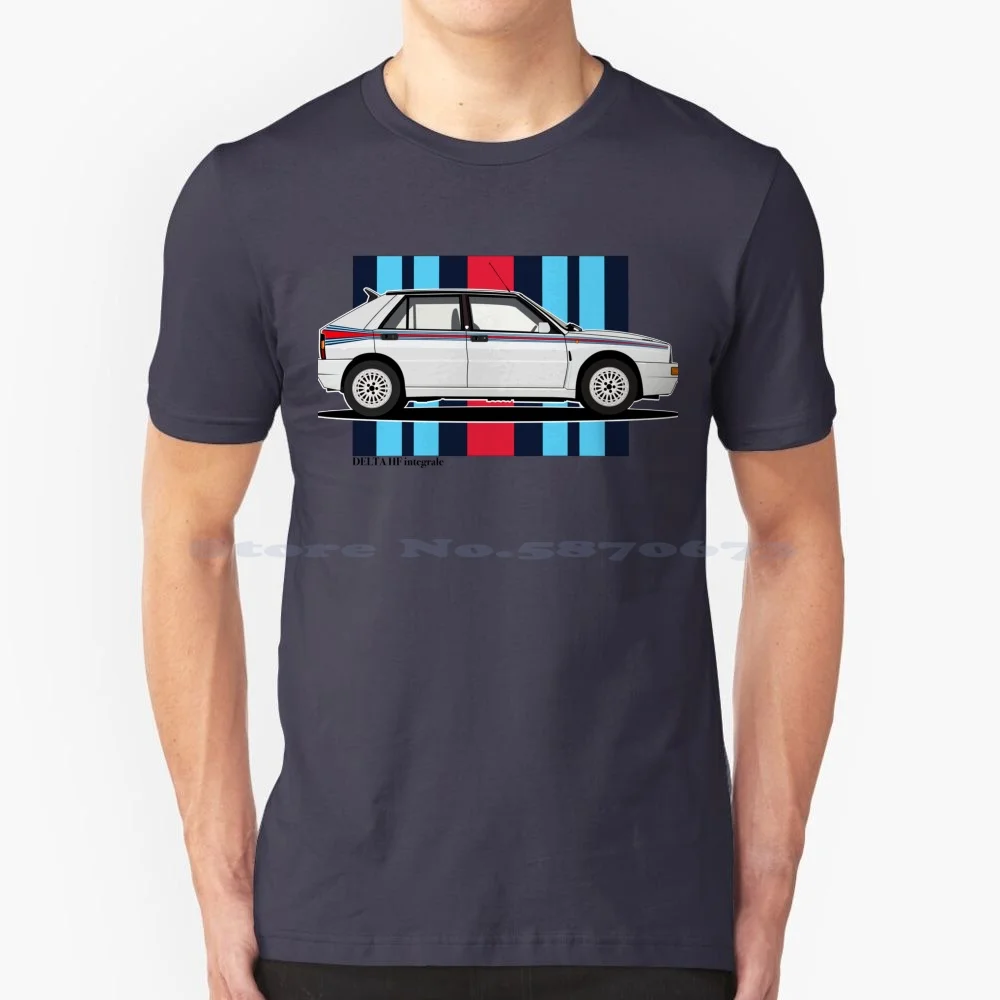 Delta Hf Integra T Shirt 100% Cotone Tee Lancia Delta Hf Integra 16V