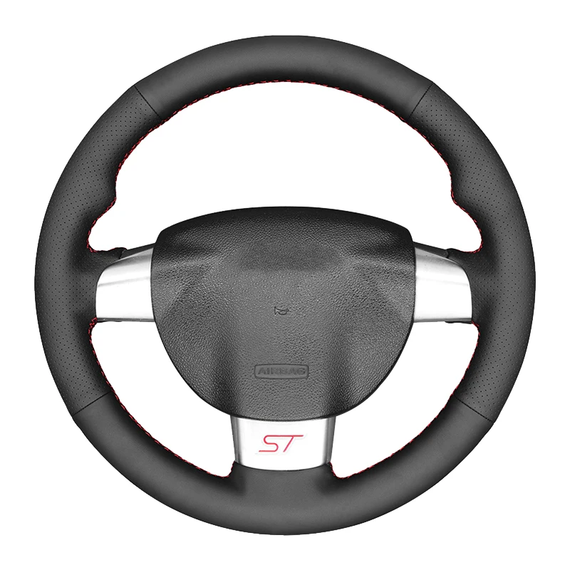 Coprivolante Per Auto Cucito A Mano In Vera Pelle Nera Per Ford Focus St 2005-2010 Focus Rs 2005-2011 Focus 3 2005-2010