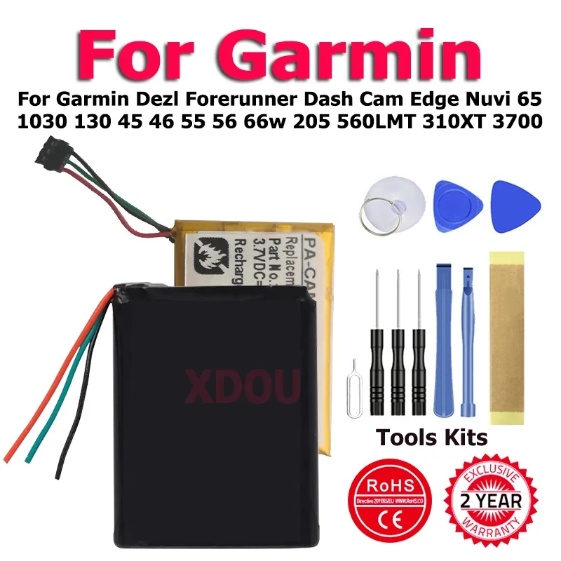 Xdou Nuova Batteria 361-00051-02 Per Garmin Dezl Forerunner Dash Cam Edge Nuvi 65 1030 130 45 46 55 56 66W 205 560Lmt 310Xt 3700