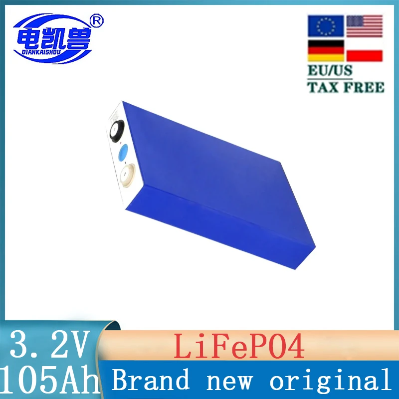 Grau Uma Ceclula Recarregalvel Com Barras Livres Para Energia Solar, Bloco De Bateria De Litio Fai Da Te, 3.2V, 105Ah, 12V, 24V, 48V