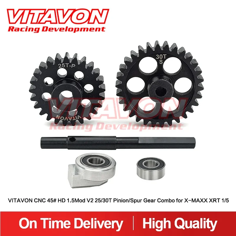 Vitavon Cnc 45 # Hd 1.5Mod V2 Pinio/Spur Gear Overdrive Combo 25/30T Per Traxxas X-Maxx Xrt 1/5 - Vitavon