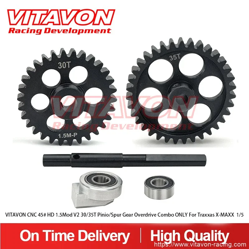 Vitavon Cnc 45 # Hd 1.5Mod V2 Pinio/Spur Gear Overdrive Combo 30/35T Per Traxxas X-Maxx Xrt 1/5 - Vitavon