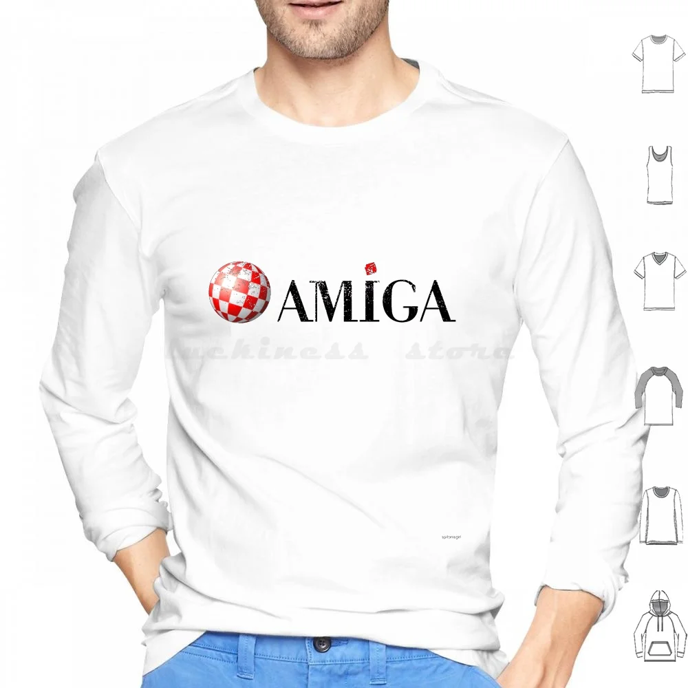 Felpe Con Cappuccio Amiga Manica Lunga Amiga Commodore Commodore 64 64 Sixty Four Logo Console Game Gaming Commodore Amiga Vintage