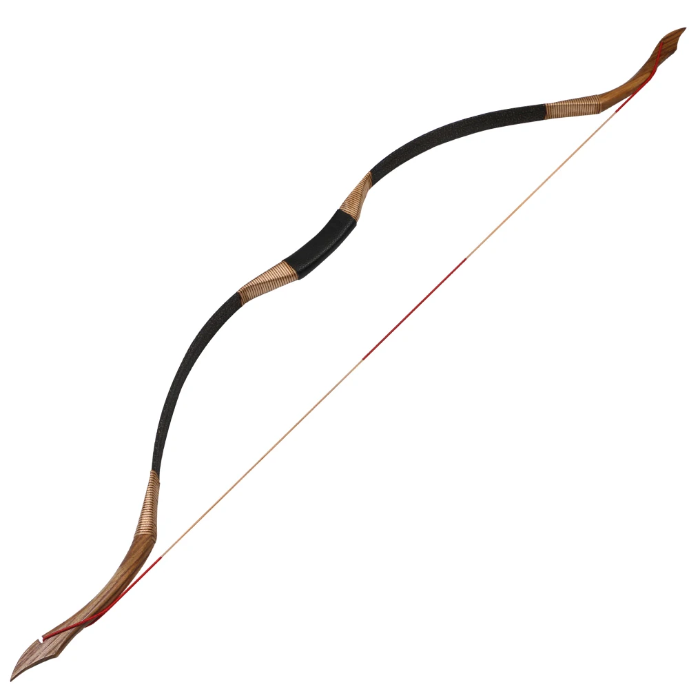 1Pc 30-50Lbs Tiro Con L'Arco Arco Ricurvo Arco Tradizionale Arco Lungo In Legno Per Accessori Da Caccia Per Tiro All'Aperto