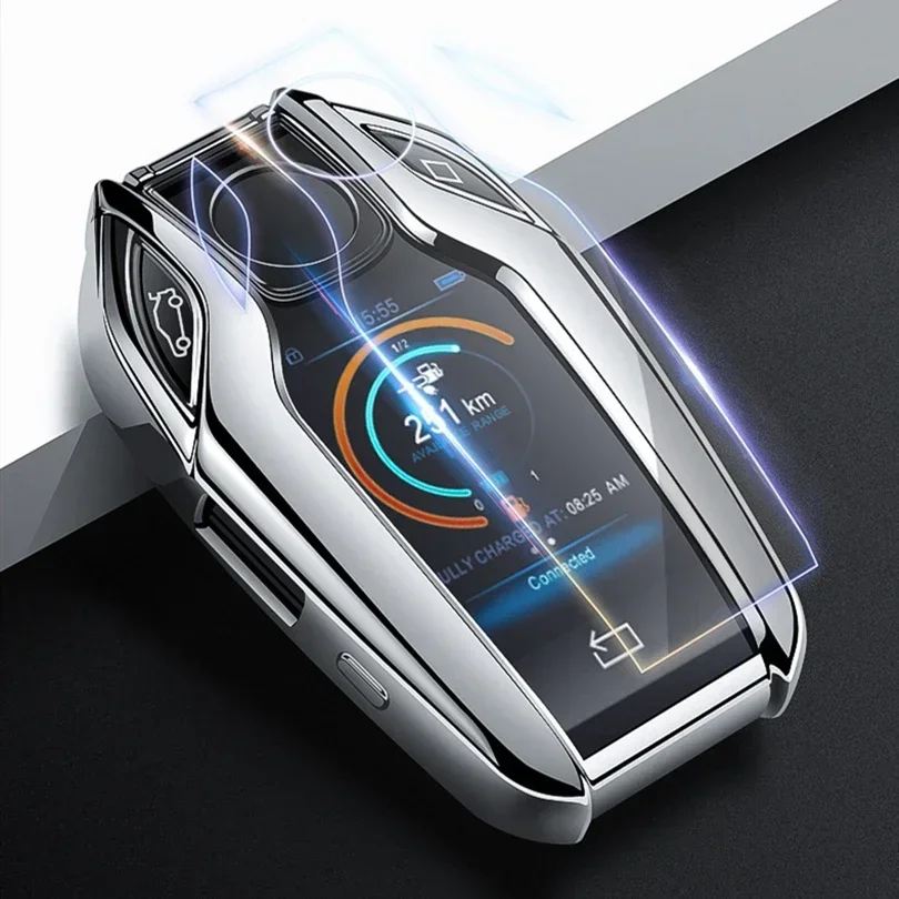 Custodia Per Chiave Auto Tpu Copertura Di Protezione Completa Per Bmw Serie 5/7 6Gt Bmw X5 X3 X4 X7 G12 G30 G31 G32 I8 Per Bmw Led Display Key Case