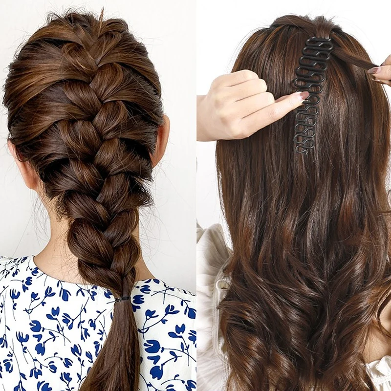 1-4Pcs Hair Braider Roller Hair Braid Tool Holder Clip Women Wave Hair Braiding Tool Weave Hair Twist Styling Accessori 4Style