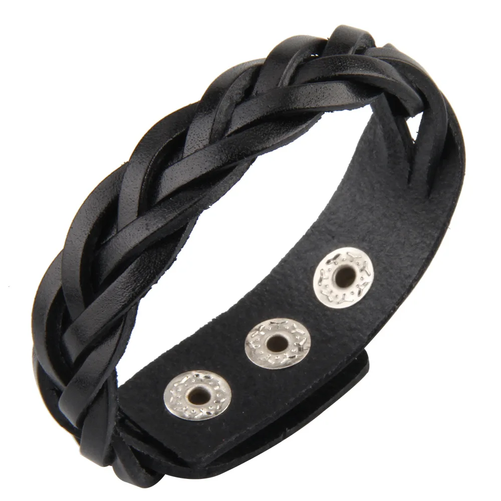 New Fashion Handmade Intrecciato Maschio Femmina Bracciale In Pelle Bracciale Rigido Wrappeggiato Unico Twist Bracciale In Pelle Donna Uomo Regalo