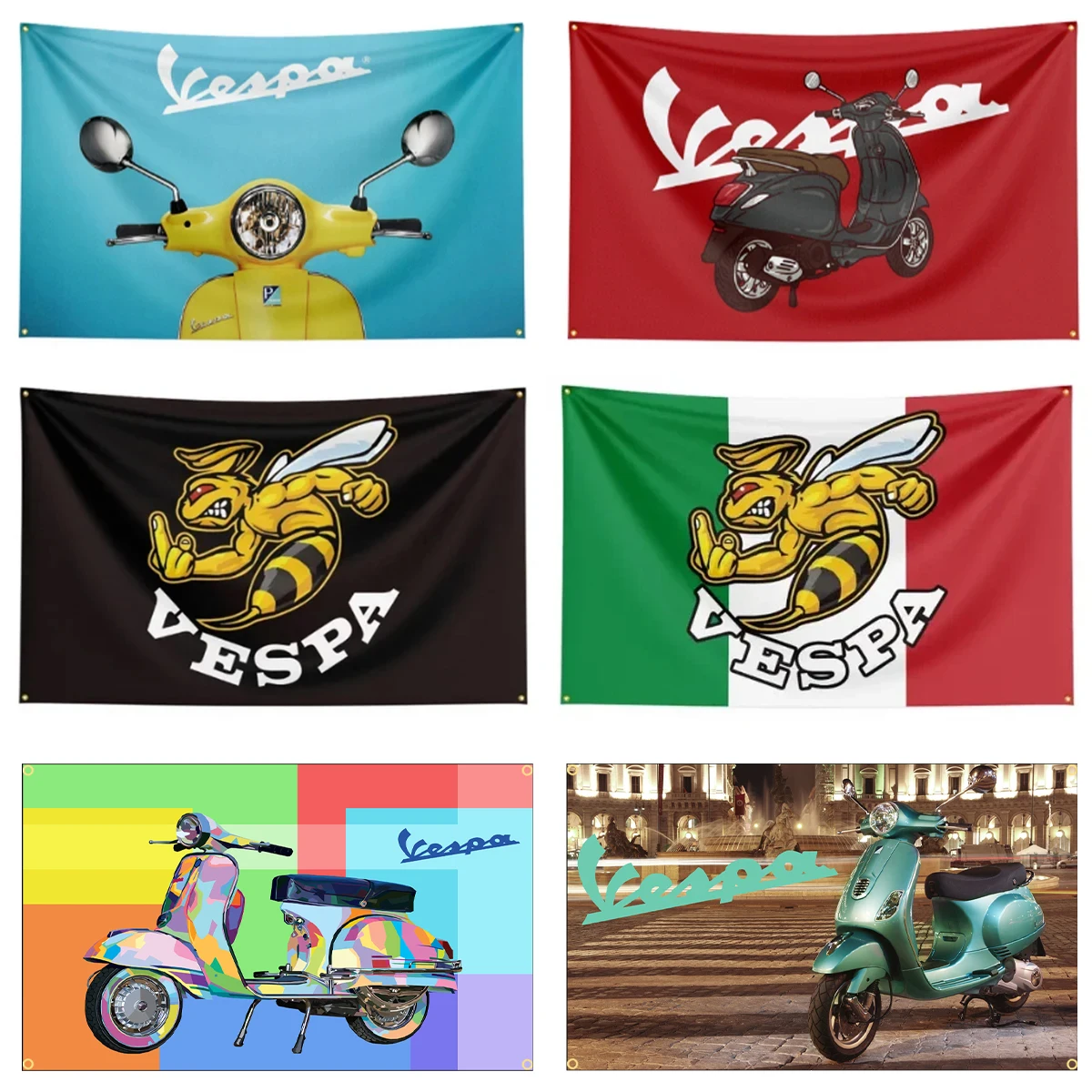 Flagdom 90 X150Cm 3 X5Ft Italia Vespas Flag Poliestere Stampato Bandiera Moto Italia Per La Decorazione