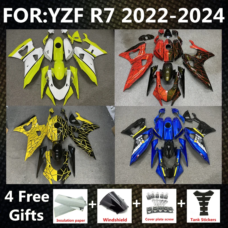 Nuovo Kit Carenature Complete Moto Abs Adatto Per Yamaha Yzf R7 2022 2023 2024 Yfz-R7 22 23 24 Kit Carenatura Completa Carrozzeria Set Zxmt