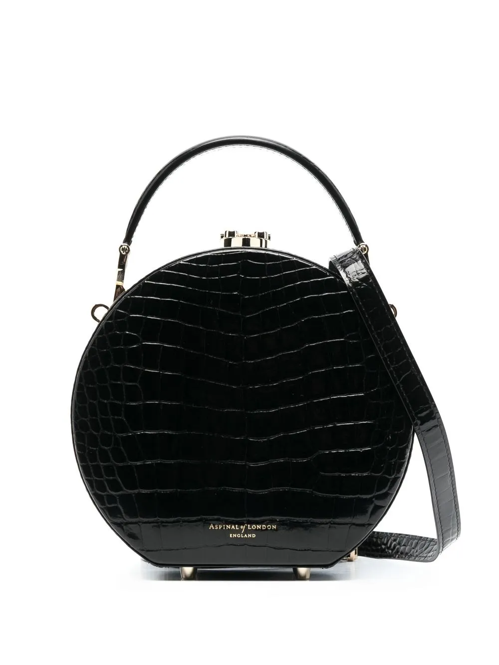 Aspinal Of London Borsa tote Hat Box con effetto coccodrillo - Nero