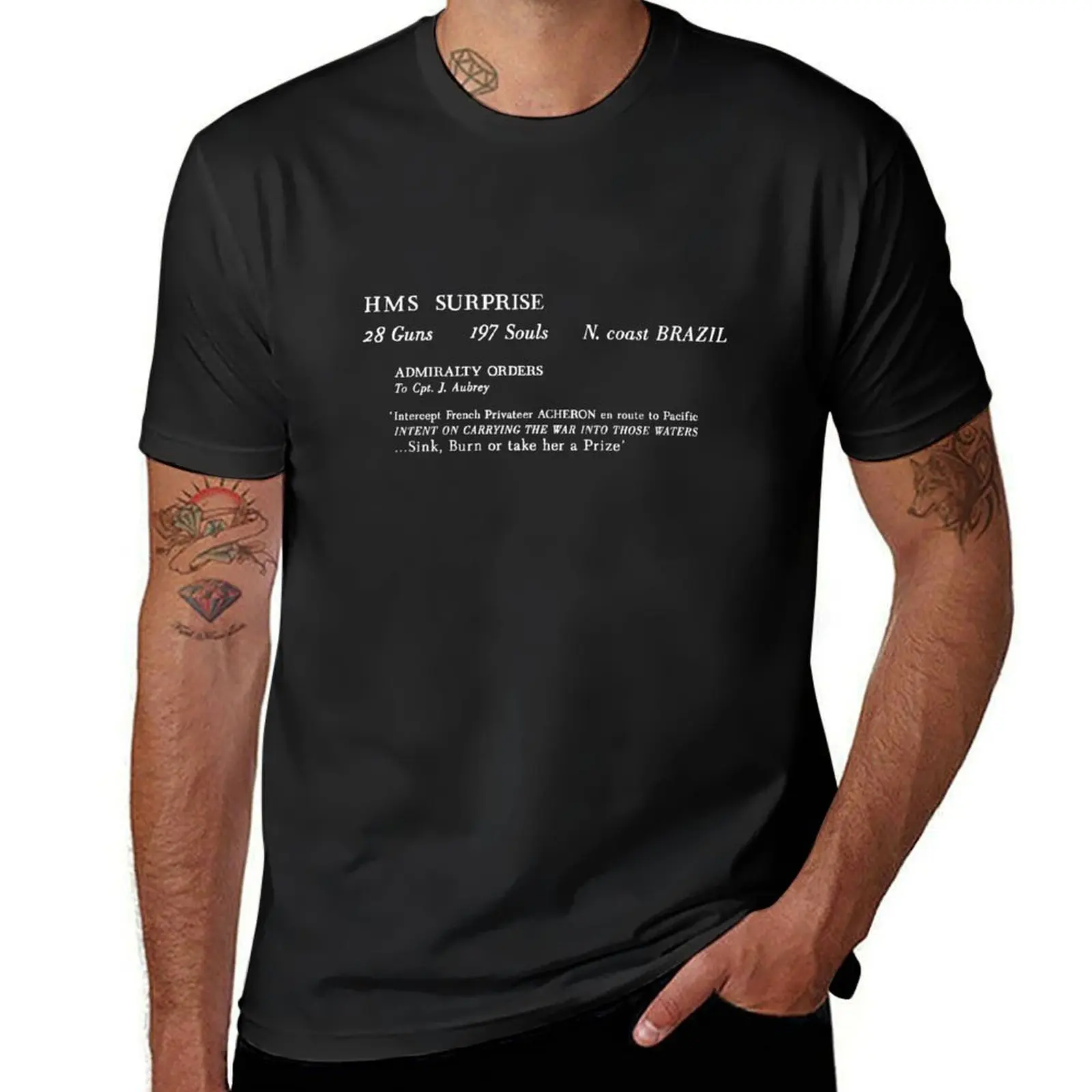 Hms Surprise Master And Commander T-Shirt Vestiti Estivi Neri Taglie Forti Vestiti Carini T-Shirt Grafiche Da Uomo Grandi E Alte