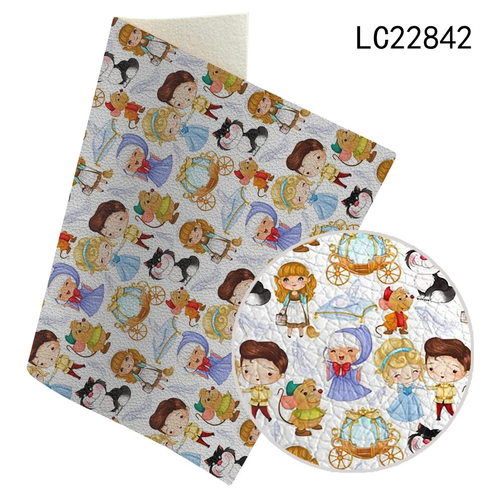 Disney Cenerentola Frozen Cartoon Faux Litchi Leather Sheet Orecchini Per Le Vacanze Fai Da Te Fiocchi Per Capelli Sacchetti 30*136