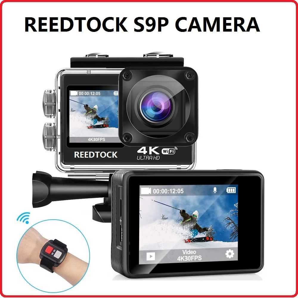 Wifi Action Camera 4K 30Fps Dual Screen 170 ° Grandangolare 4 X Zoom 30M Fotocamera Sportiva Impermeabile Con Telecomando