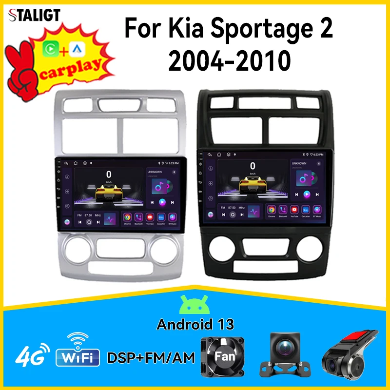 Carplay Per Kia Sportage 2 2004-2010 Android Auto Wireless Dsp Autoradio Multimedia Player Autoradio Player Autoradio Player