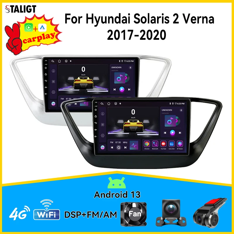 Car Audio 8 Core Multimedia Automotive Car Radio Per Hyundai Solaris 2 Verna 2017-2020 Dsp Subwoofer Stereo Autoradio Autoradio