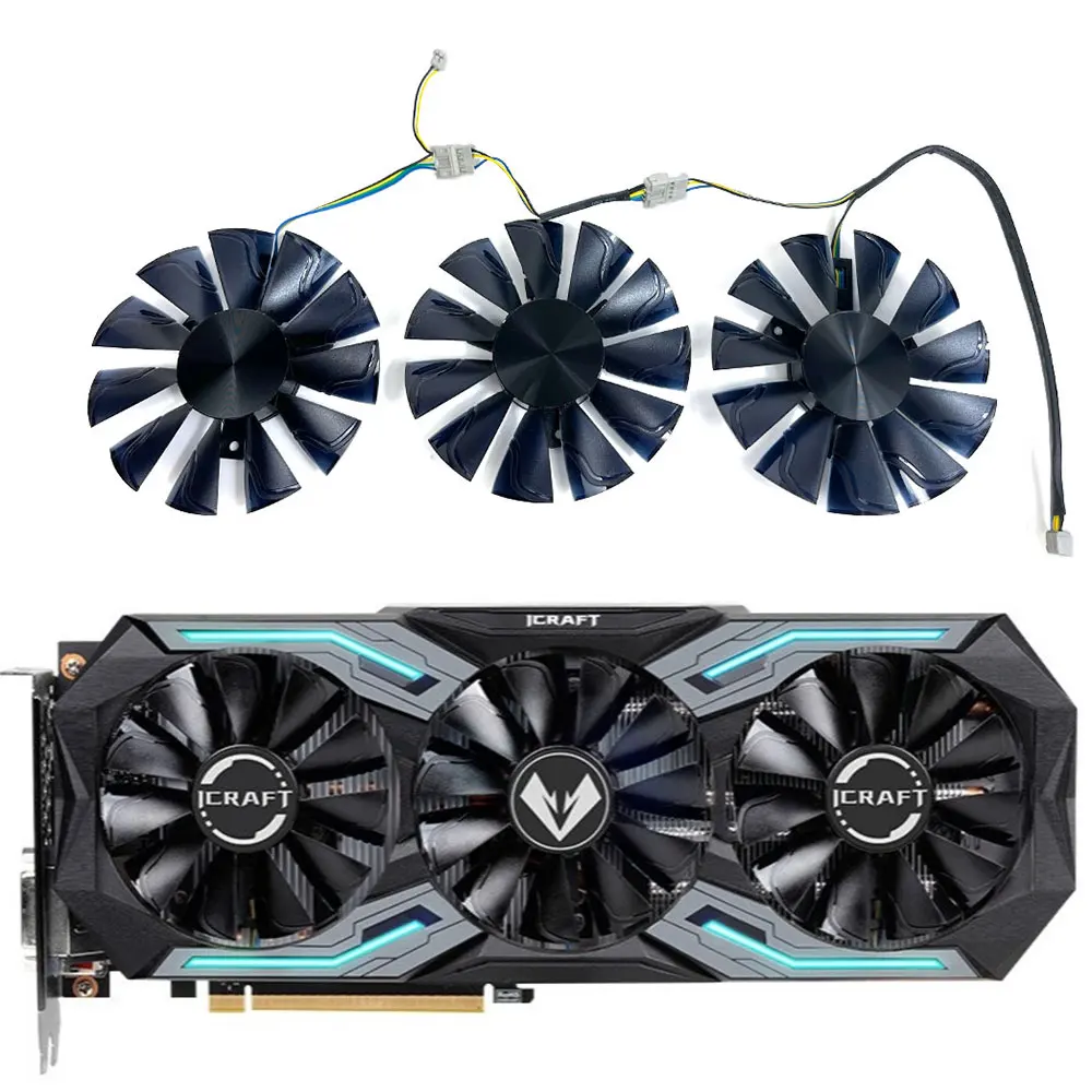 Nuovo 1Set Gtx 1660 Icraft Gpu Fan, Per Maxsun Gtx 1660 Ti, 1660 Super, 1660, Rtx 2060 Super, 2060, 2070 Icraft Ventola Di Raffreddamento Della Scheda