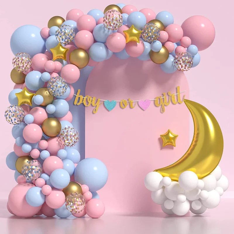 New Gender Reveal Party Macaron Blue Pink Birthday Balloons Globos Boy Or Girl Baby Shower Decoration Arch Ballon Anniversaire