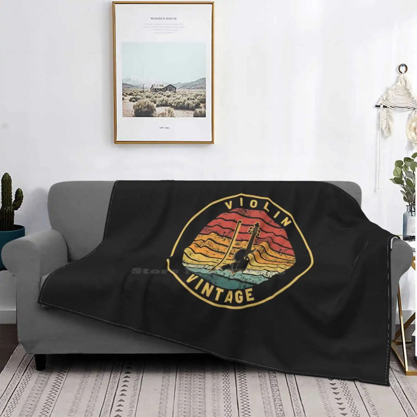 Violino Vintage Trend Style Funny Fashion Soft Throw Coperta Violino Violino Musicista Chitarra Player Violino Musica Violino Hero