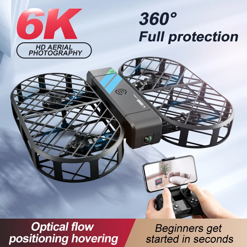 V38 Nuovo Rc Drone Wifi Fpv Hover Camera Hd 6K Pocket Remote Control Elicottero Rc Aereo Pieghevole Quadcopter Giocattoli Regalo Per I Bambini