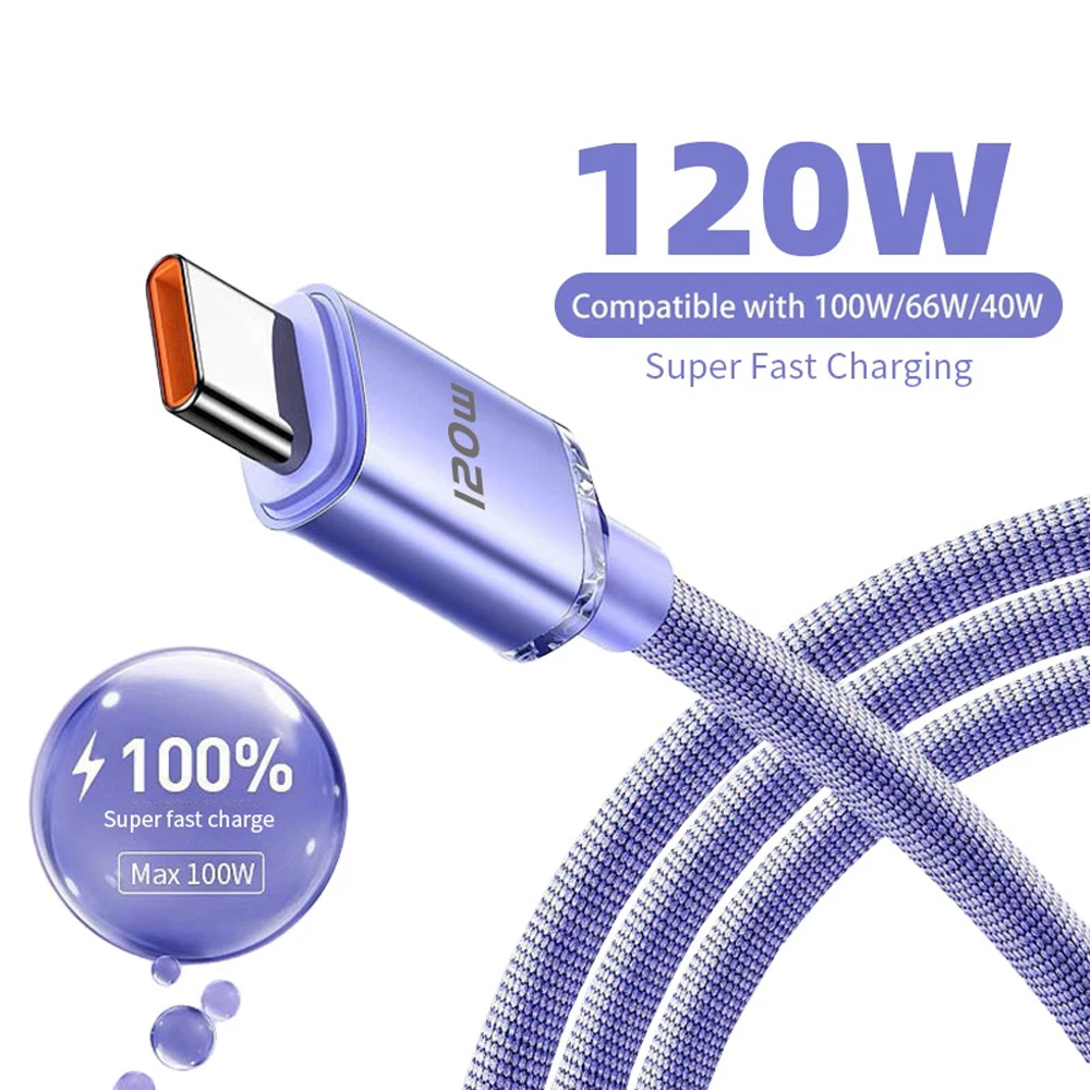 Cavo Usb Da Tipo C A Tipo C Da 120W Per Iphone 15 Pro Max Pd Cavo Dati Usb C A Ricarica Rapida Per Iphone 14 13 Huawei Xiaomi Oneplus