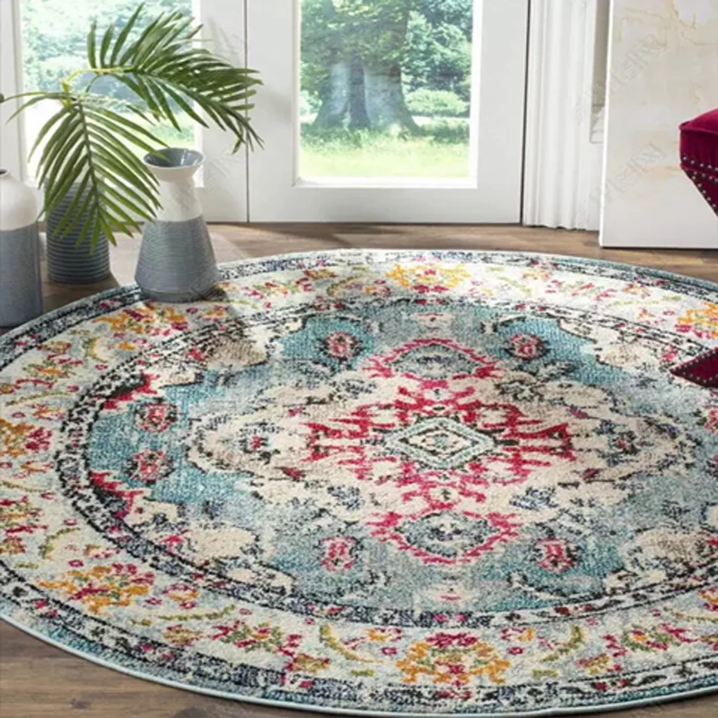 Tappeto Vintage Rotondo Tappeti Per La Decorazione Del Soggiorno Tappeti Persiani Di Lusso Per La Decorazione Della Camera Da Letto Tappeti Lavabili T